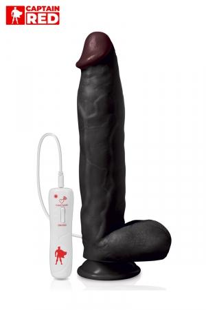 The Power Black est un vibromasseur réaliste géant noir de 31 cm de long et 6 cm de diamètre de la marque Captain Red.