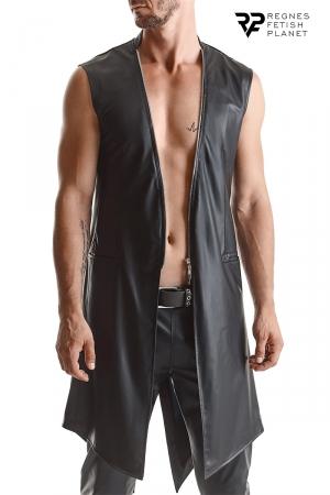 Veste sans manche très long au look moderne qui tire pourtant son inspiration des vestes queue de pie.