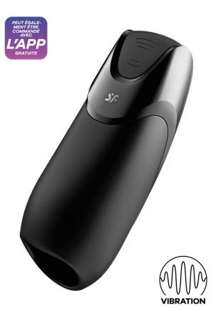 Puissant masturbateur masculin vibrant, rechargeable, étanche et connecté par Bluetooth à l'app gratuite Satisfyer.