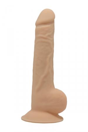 Gode réaliste Premium à ventouse, 17,5 x 3,3 cm, en silicone double densité à mémoire de forme et thermo-réactif.