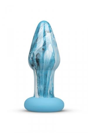 Plug anal en verre haute qualité, 17 x 4 cm maxi, muni d'une large base en silicone pour une utilisation vaginale ou anale.