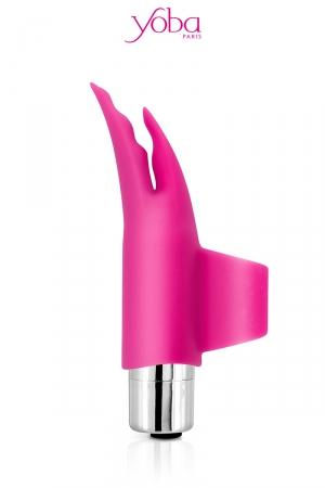 Doigt chinois vibrant, avec 2 têtes en pointes très douces et très souples pour la stimulation du clitoris et des zones érogènes.
