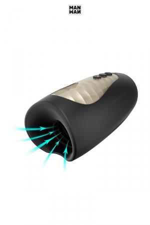 Masturbateur de qualité Premium, avec fonction chauffante, 7 modes de vibrations et 3 modes de succion jouissifs.