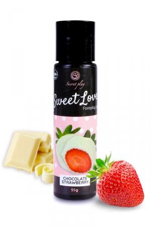 Lubrifiant 100% comestible de la série Sweet Love, au parfum fraise & chocolat blanc signé de la marque Espagnole Secret Play.