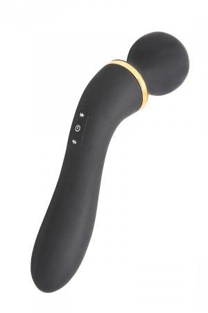 Vibromasseur à double stimulation : massages et stimulation externe d'un coté, pénétration et stimulation externe de l'autre.